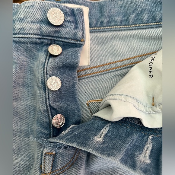 MOTHER Superior The Fly Cut Proper Short size 24 Light Blue Denim Cutoff, EUC - Picture 5 of 8